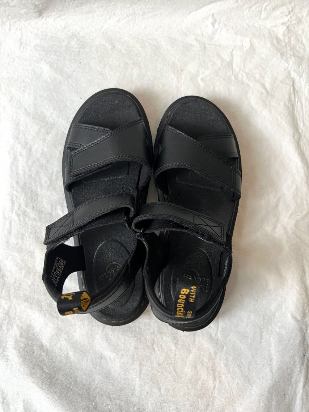 Dr Martens sandals Vossie Junior youth 5 black leather ankle strap docs - Picture 5 of 9